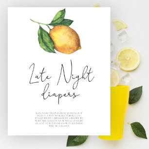 Lemon baby shower Late night diapers game Poster