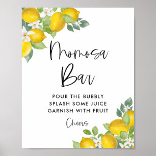 Lemon Baby Shower Momosa Bar Sign