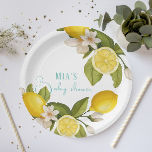 lemon Baby shower Paper Plate