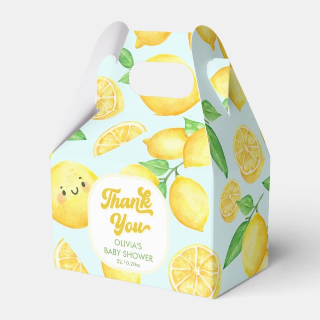 Lemon Baby Shower Thank You  Favor Box (Front Side)