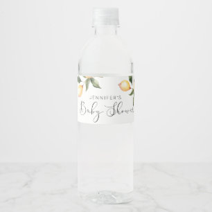 Lemon baby shower water bottle label