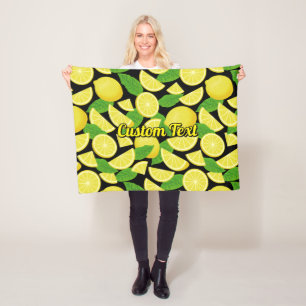 Lemon Background Fleece Blanket