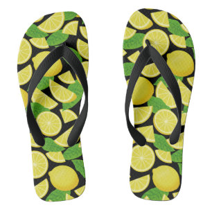 Lemon Background Flip Flops