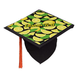 Lemon Background Graduation Cap Topper