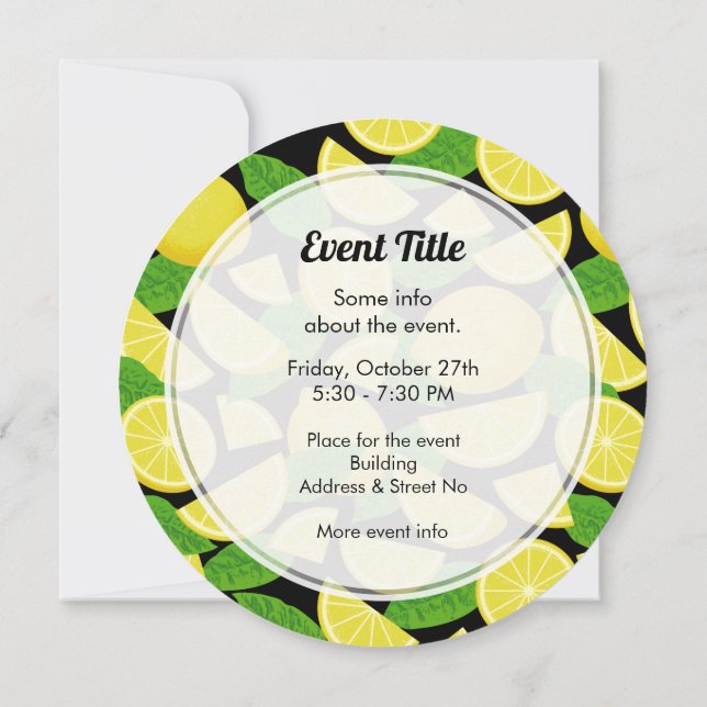 Lemon Background Invitation (Back)