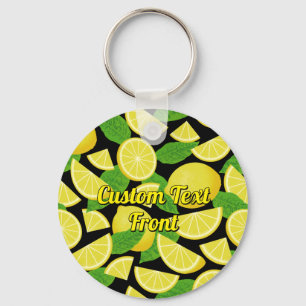 Lemon Background Keychain