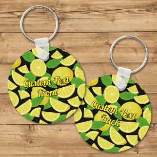 Lemon Background Keychain