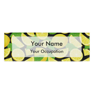 Lemon Background Name Tag