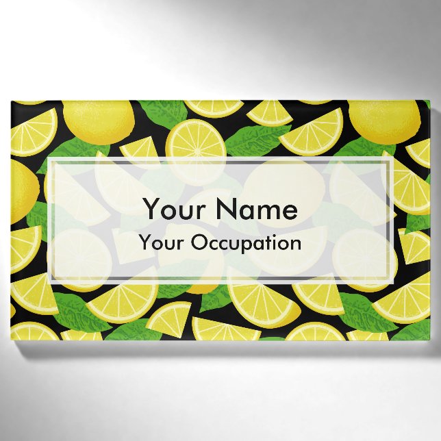 Lemon Background Name Tag (Front)