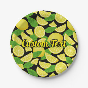 Lemon Background Paper Plate