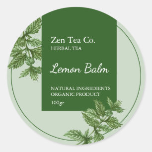 Lemon Balm Herbal Tea Business Label