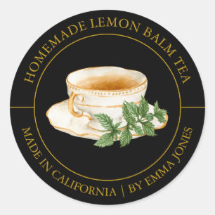 Lemon Balm Tea Modern label