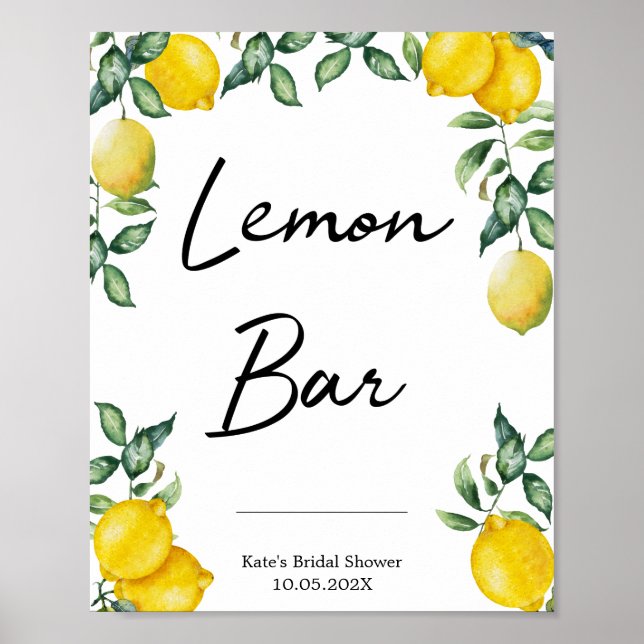 Lemon Bar lemons sign personalized (Front)