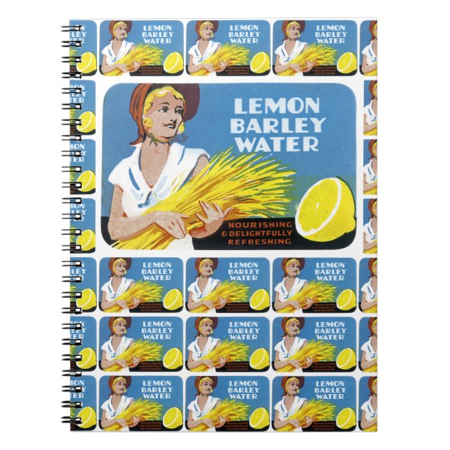 Lemon Barley Water Label multi print Notebook (Front)