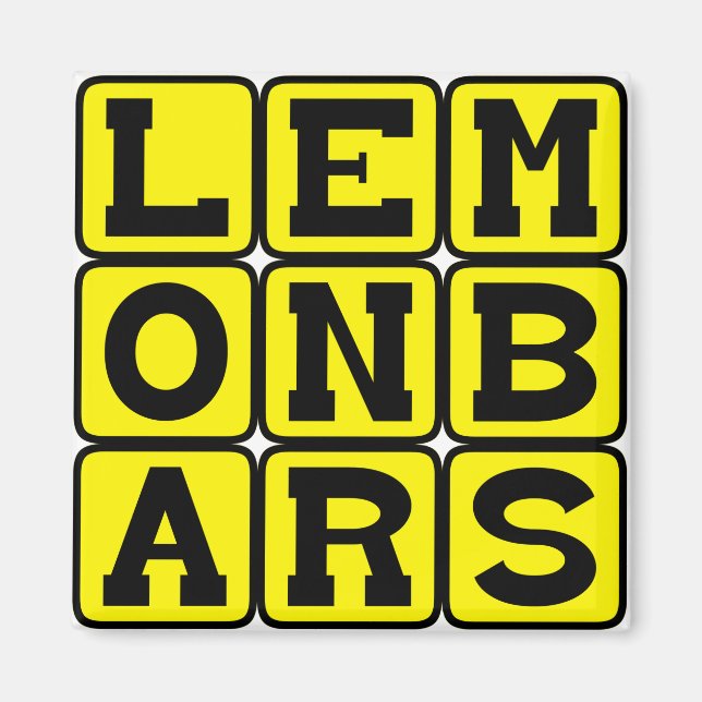 Lemon Bars, Type of Dessert Magnet (Front)