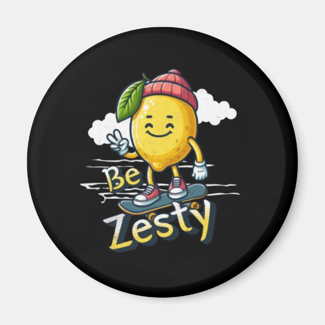 Lemon Be Zesty Skater Magnet (Front)