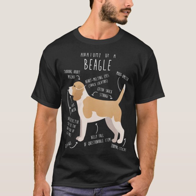 Lemon Beagle Dog Anatomy  Cute Pet Dog Mom Dog Dad T-Shirt (Front)