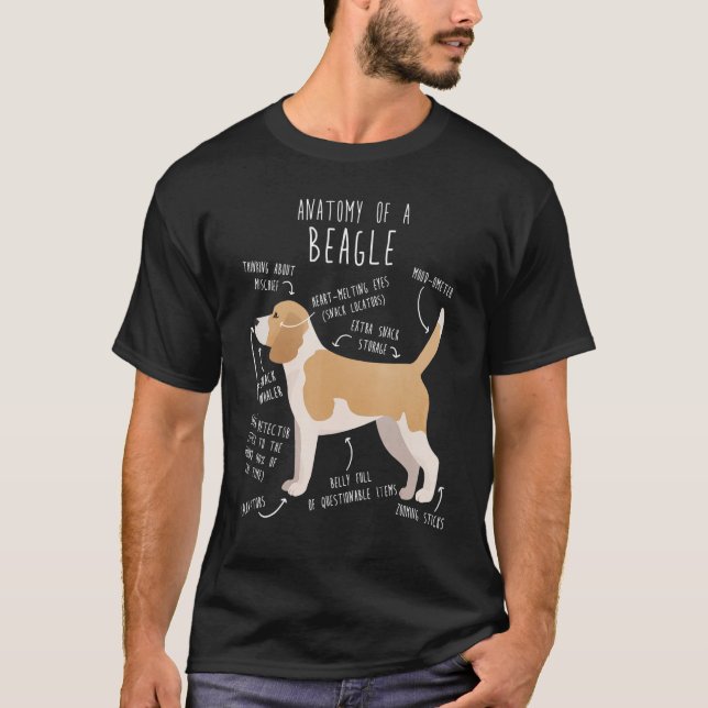 Lemon Beagle Dog Anatomy  Cute Pet Dog Mom Dog Dad T-Shirt (Front)