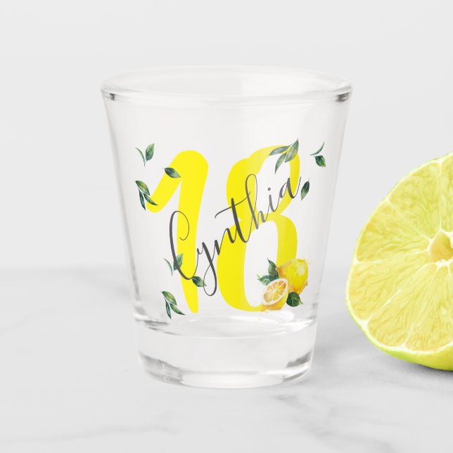 Lemon Birthday Gift | 18th | 21st | 40th | 50th Sh Shot Glass (Front)