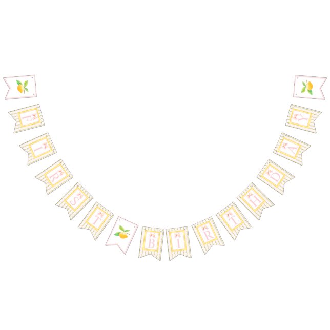 Lemon birthday grandmillennial bunting banner (All)