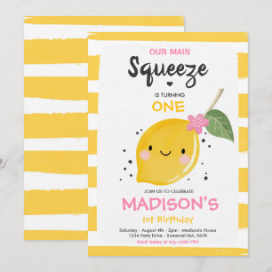 Lemon Birthday Invitation Our Main Squeeze Party