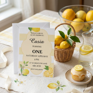 Lemon Birthday Invitation Personalized Party Card