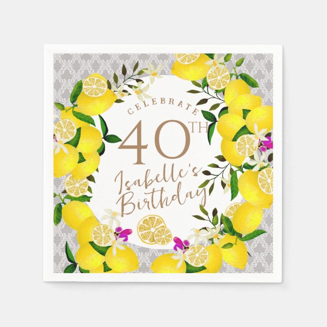 Lemon Birthday Napkin (Front)