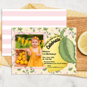 Lemon Birthday Photo Invitation