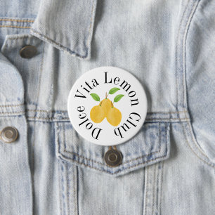 Lemon Bloom Collection 3 Inch Round Button