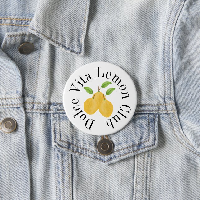 Lemon Bloom Collection 3 Inch Round Button (In Situ)