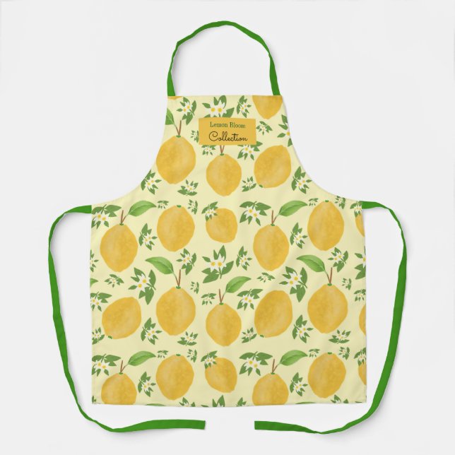 Lemon Bloom Collection Yellow pattern Apron (Front)