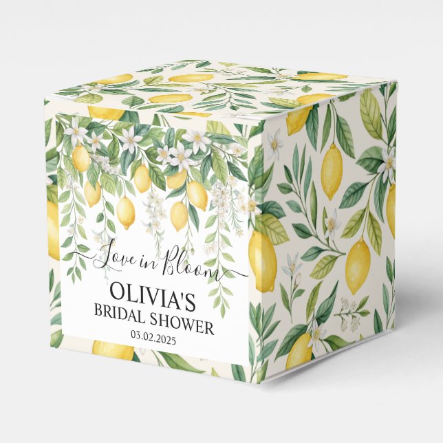 Lemon Blossom Bridal Shower   Favor Box (Front Side)