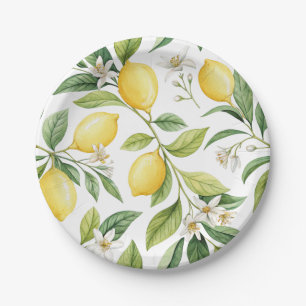 Lemon Blossom Bridal Shower Paper Plates
