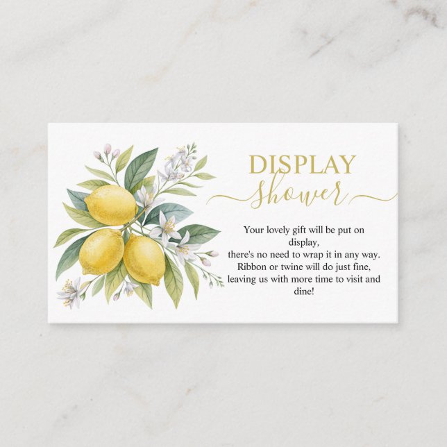 Lemon Blossom Display Shower Enclosure Card (Front)