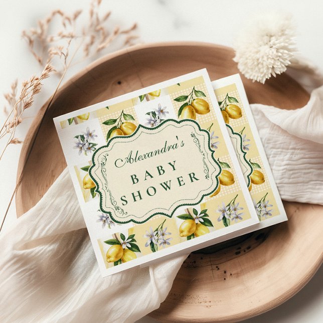 Lemon Blossom Garden Baby Shower Napkin (Creator Uploaded)