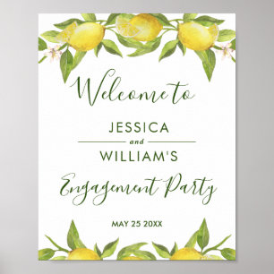 Lemon Blossom Greenery  Engagement Party Sign