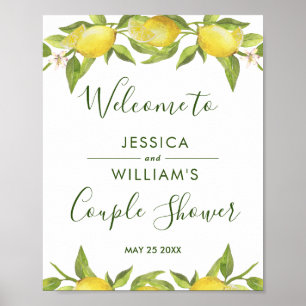 Lemon Blossom Verdure Couples Affiche de bienvenue