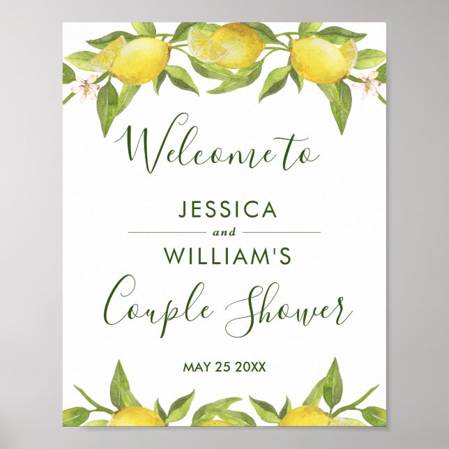 Lemon Blossom Verdure Couples Affiche de bienvenue (Devant)