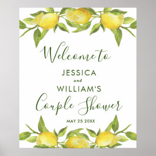 Lemon Blossom Verdure Couples Affiche de bienvenue