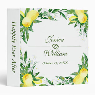 Lemon Blossom Watercolor Custom Wedding Binder