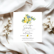 Lemon  Blue Citrus Fruit Summer Baby Shower