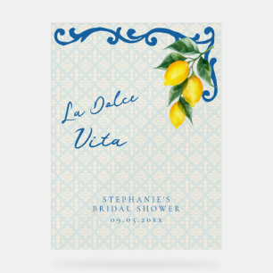 Lemon Blue La Dolce Vita Italian Inspired Bridal Acrylic Sign