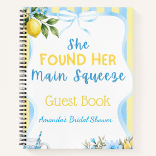 Lemon Blue Main Squeeze Bridal Shower Guest Notebook