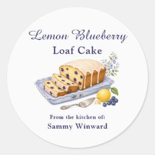 Lemon Blueberry Loaf Cake Gift Label
