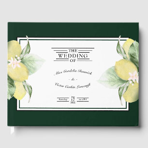 Lemon Border Emerald Green Mariage livre d'hôtes