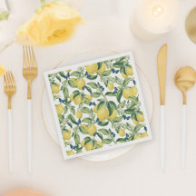 Lemon Botanical Blue Butterflies