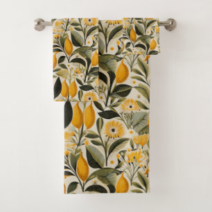 Lemon Botanical Grove Bath Towel Set