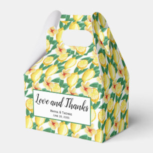 Lemon Botanical Love and Thanks Wedding Favor Box