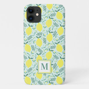 Lemon botanical monogram pattern Case-Mate iPhone  11 Case
