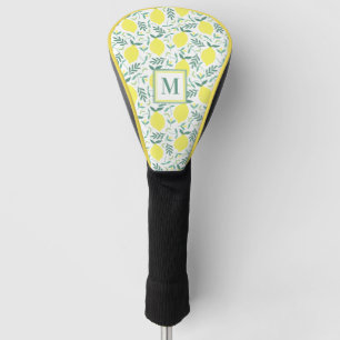 Lemon botanical monogram pattern golf head cover